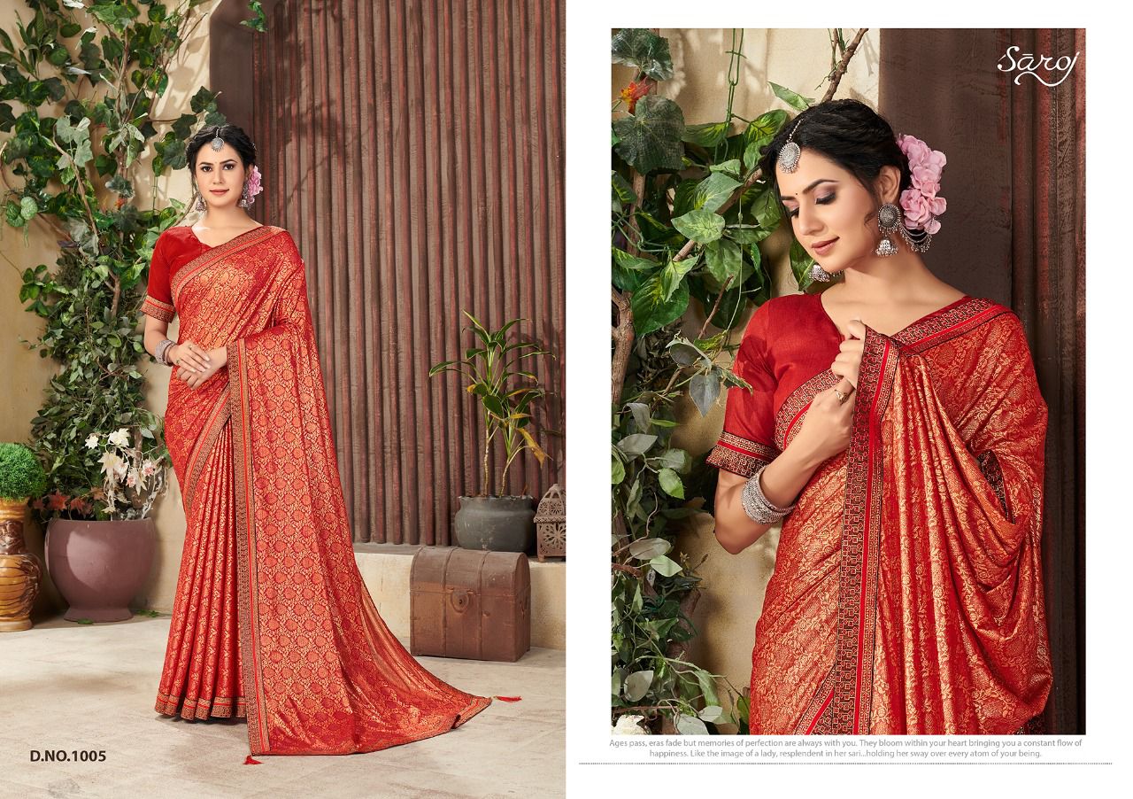 Saroj Shaista Festive Wear Lyrca Printed Saree Catalog