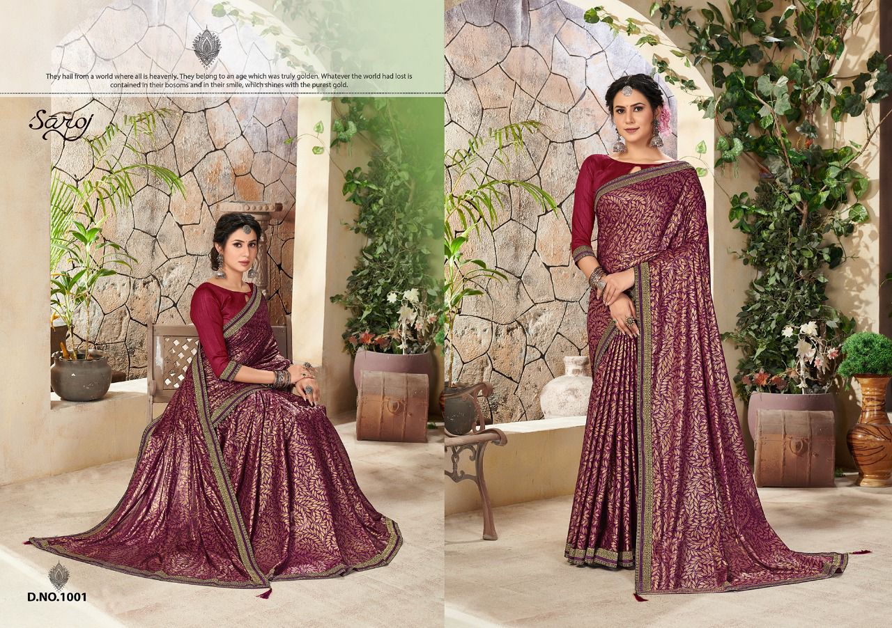 Saroj Shaista Festive Wear Lyrca Printed Saree Catalog