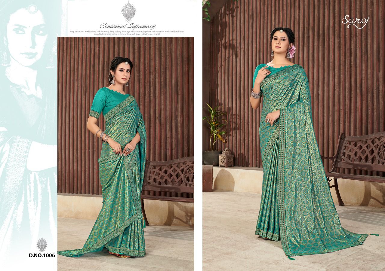 Saroj Shaista Festive Wear Lyrca Printed Saree Catalog