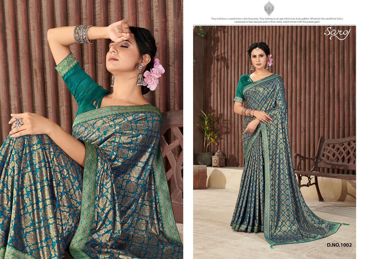 Saroj Shaista Festive Wear Lyrca Printed Saree Catalog