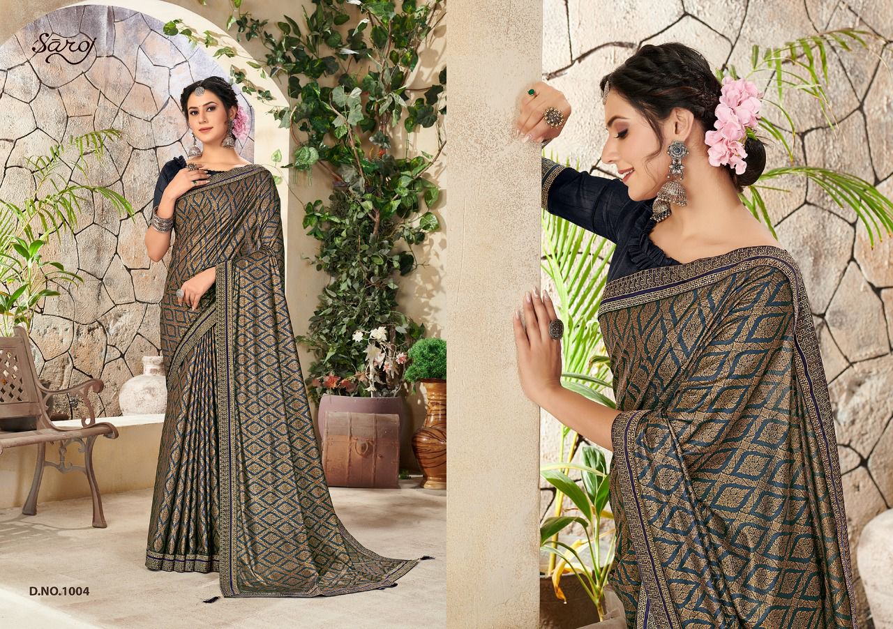 Saroj Shaista Festive Wear Lyrca Printed Saree Catalog