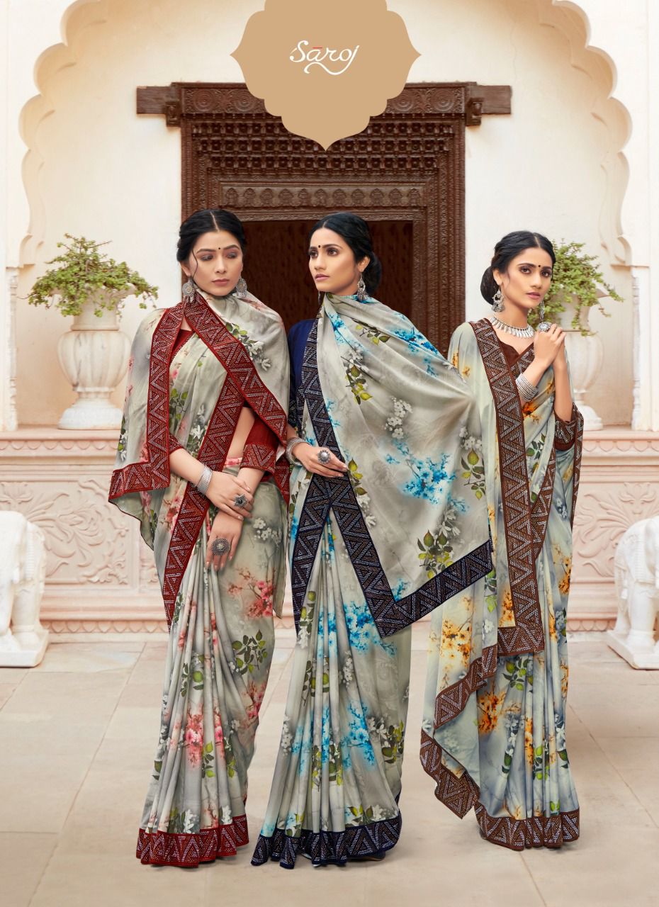 Saroj Shobhanaa Fancy Wear Lycra Saree Catalog