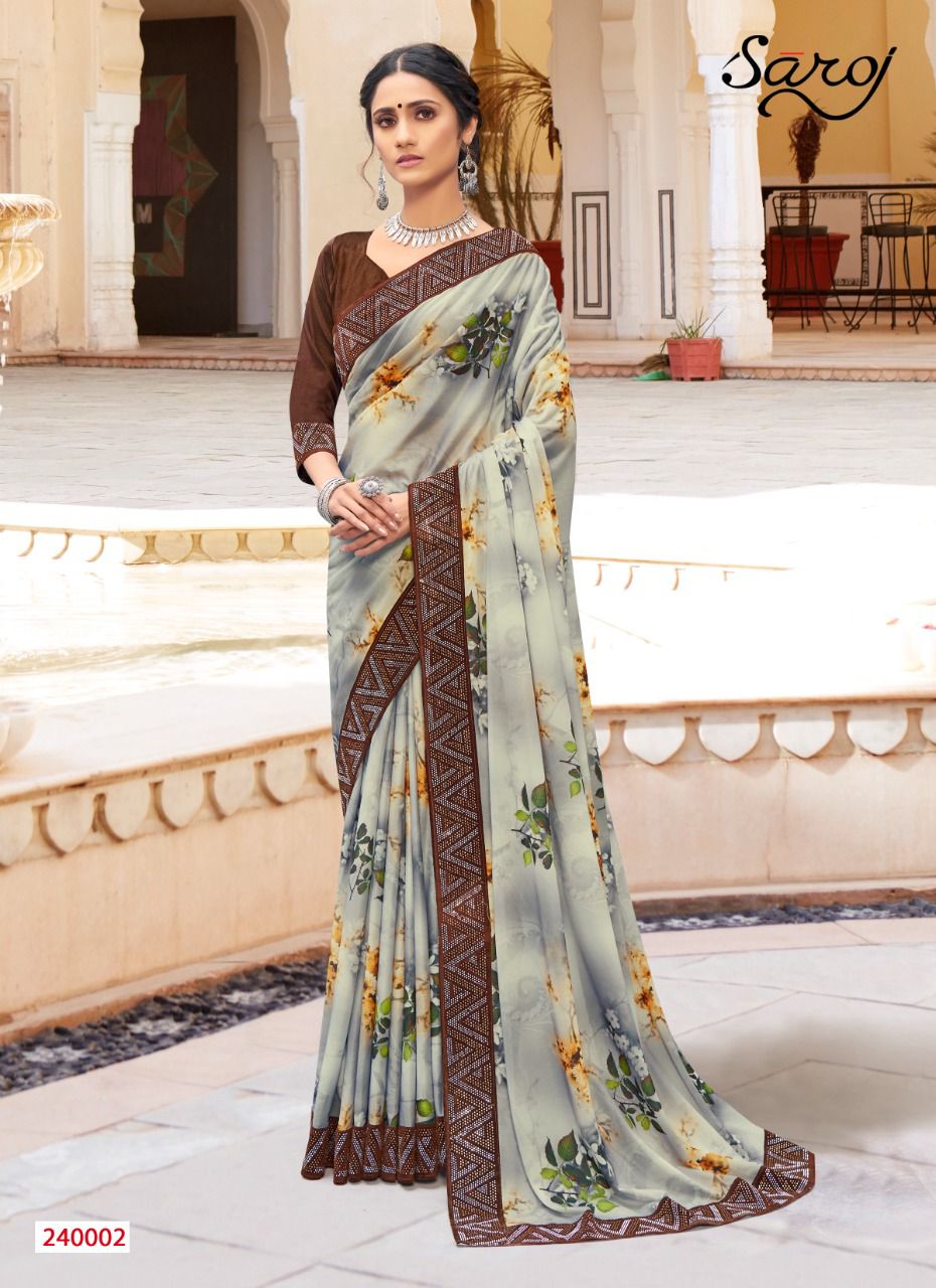 Saroj Shobhanaa Fancy Wear Lycra Saree Catalog