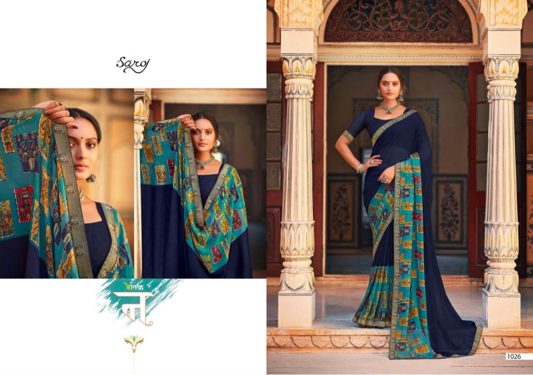 Saroj Victoria  Vol 3 Casual Wear Georgette  Saree Catalog