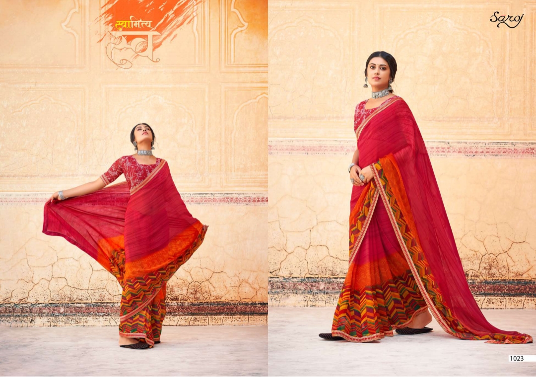 Saroj Victoria  Vol 3 Casual Wear Georgette  Saree Catalog