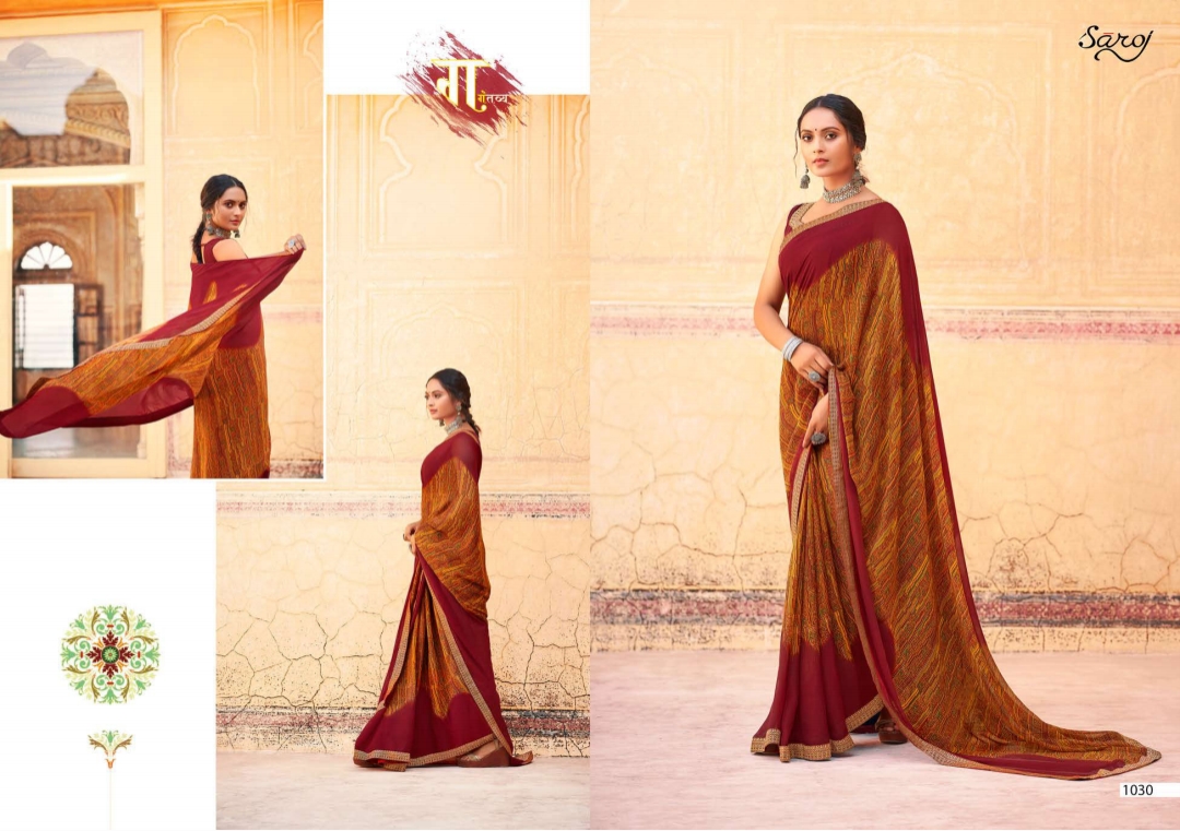 Saroj Victoria  Vol 3 Casual Wear Georgette  Saree Catalog