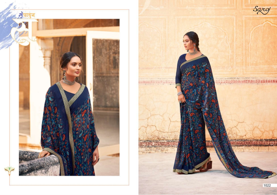 Saroj Victoria  Vol 3 Casual Wear Georgette  Saree Catalog