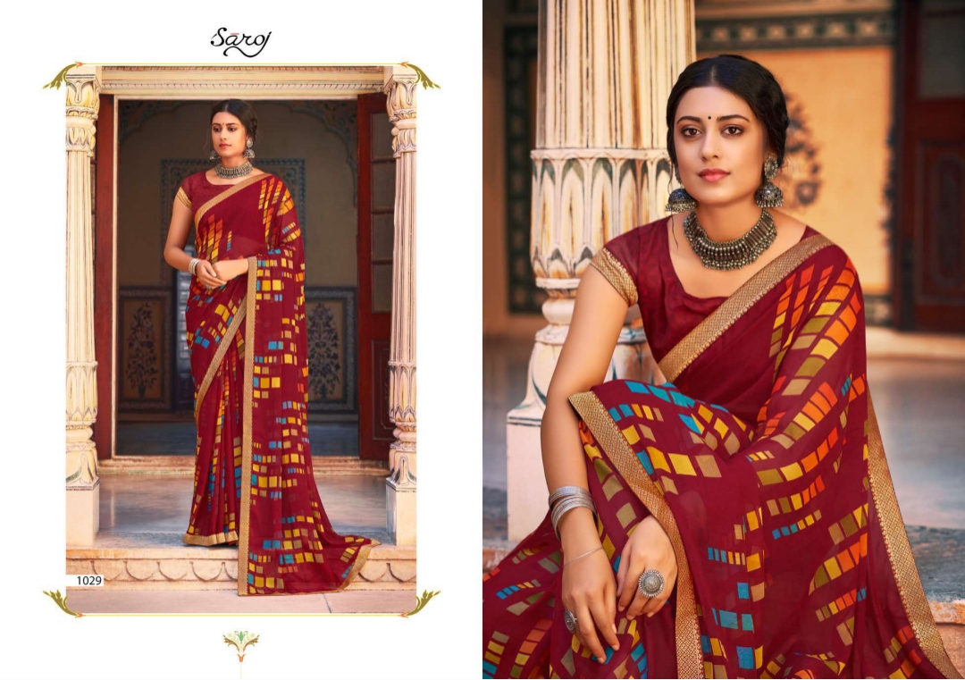 Saroj Victoria  Vol 3 Casual Wear Georgette  Saree Catalog