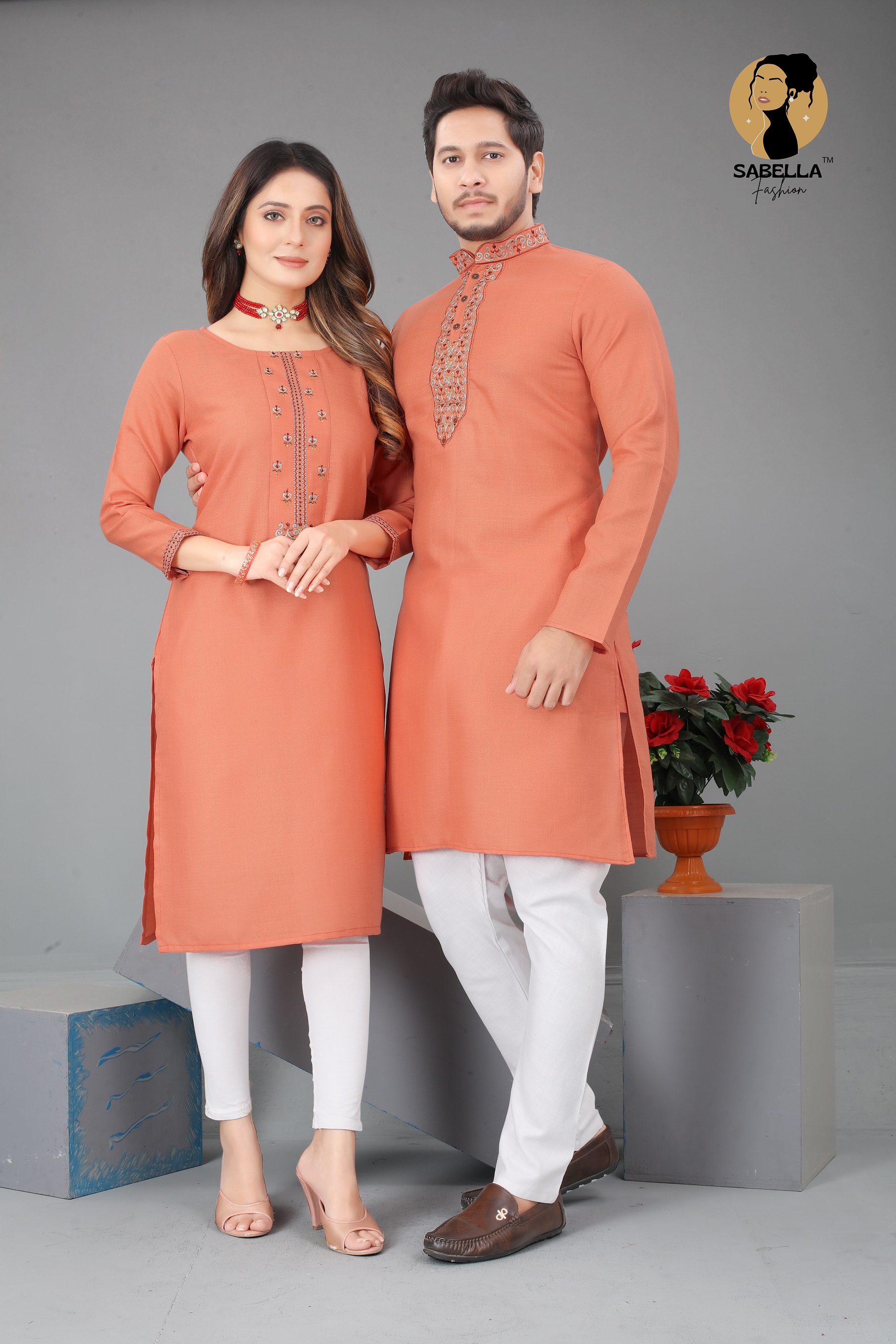 Sabella  Savariya Vol-14  Couple Kurta With Kurti With Embroidery Work Buy Couple Combo Collection