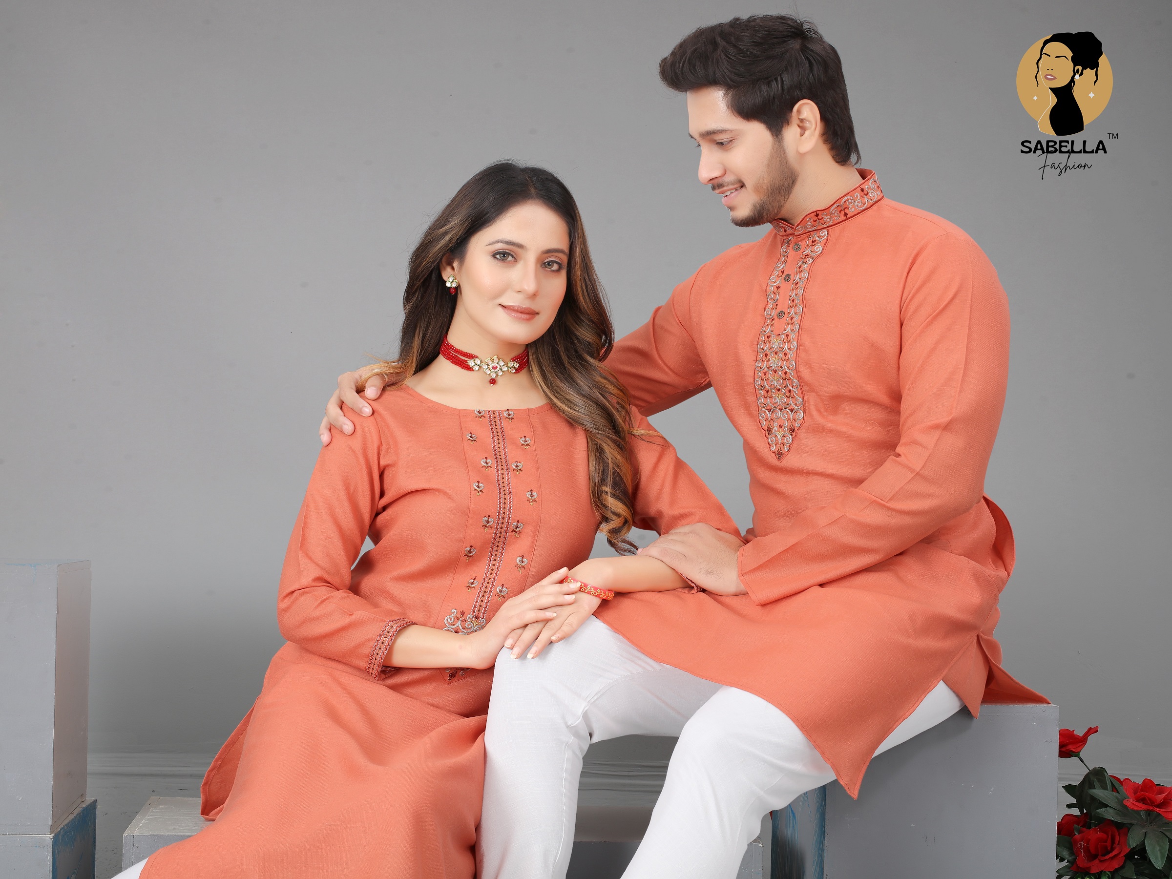 Sabella  Savariya Vol-14  Couple Kurta With Kurti With Embroidery Work Buy Couple Combo Collection