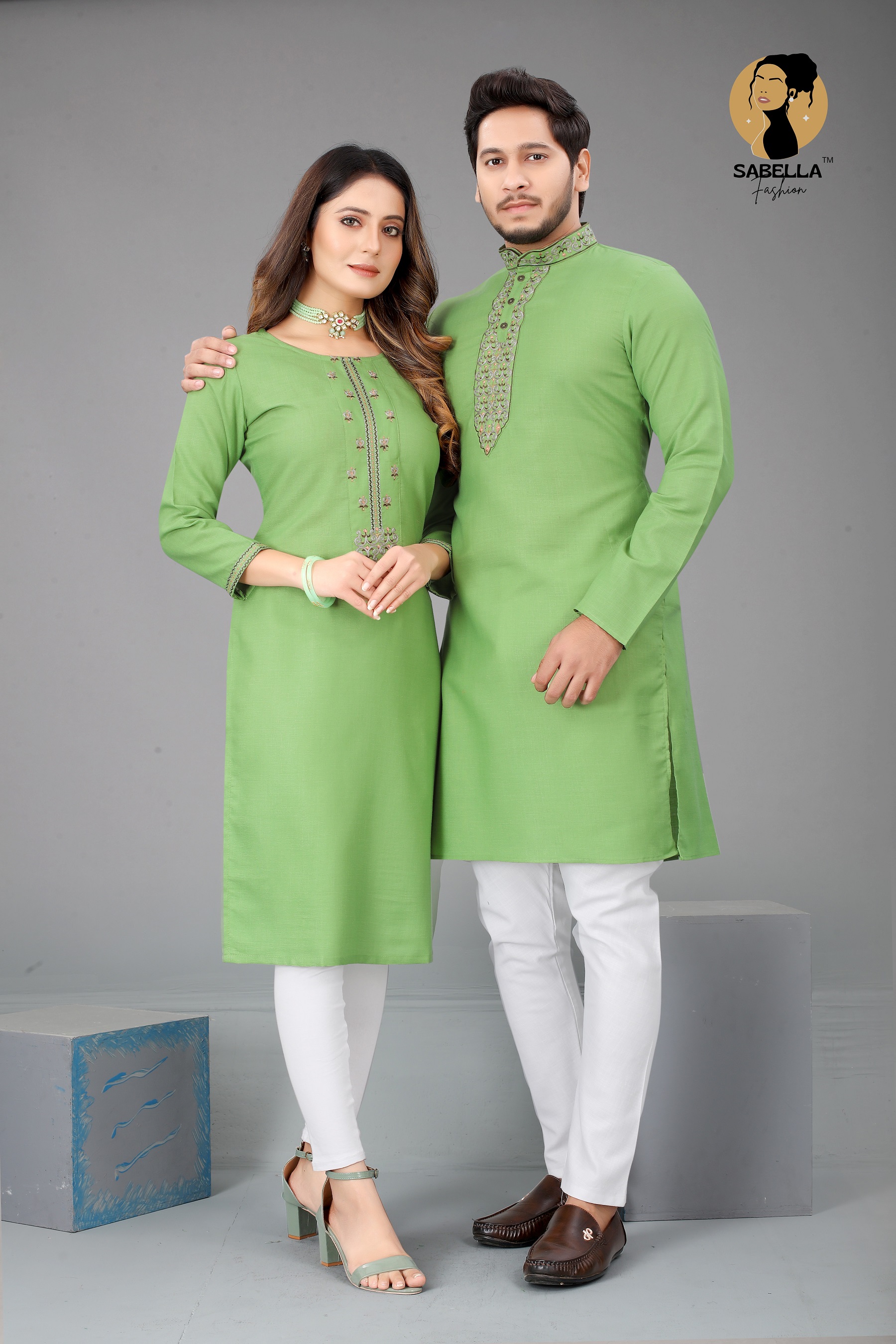 Sabella  Savariya Vol-14  Couple Kurta With Kurti With Embroidery Work Buy Couple Combo Collection