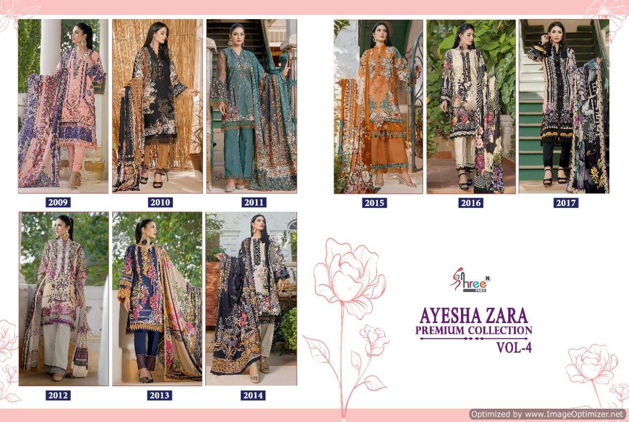 Shree Ayesha Zara Premium Collection Vol  4 Pakistani Salwar Suits Catalog