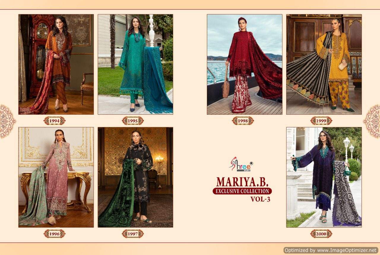 Shree Mariya B Exclusive Collection  Vol 3 Wholesale Pakistani Salwar Kameez