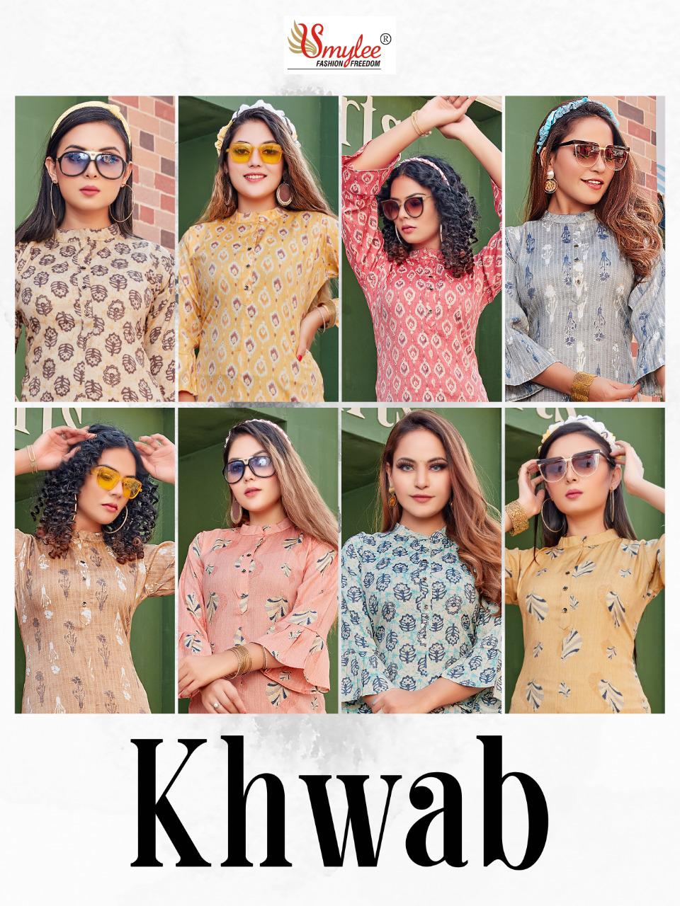 Smylee Khwab Heavy Rayon With Foil Print For Daily Wear Kurti Catalog