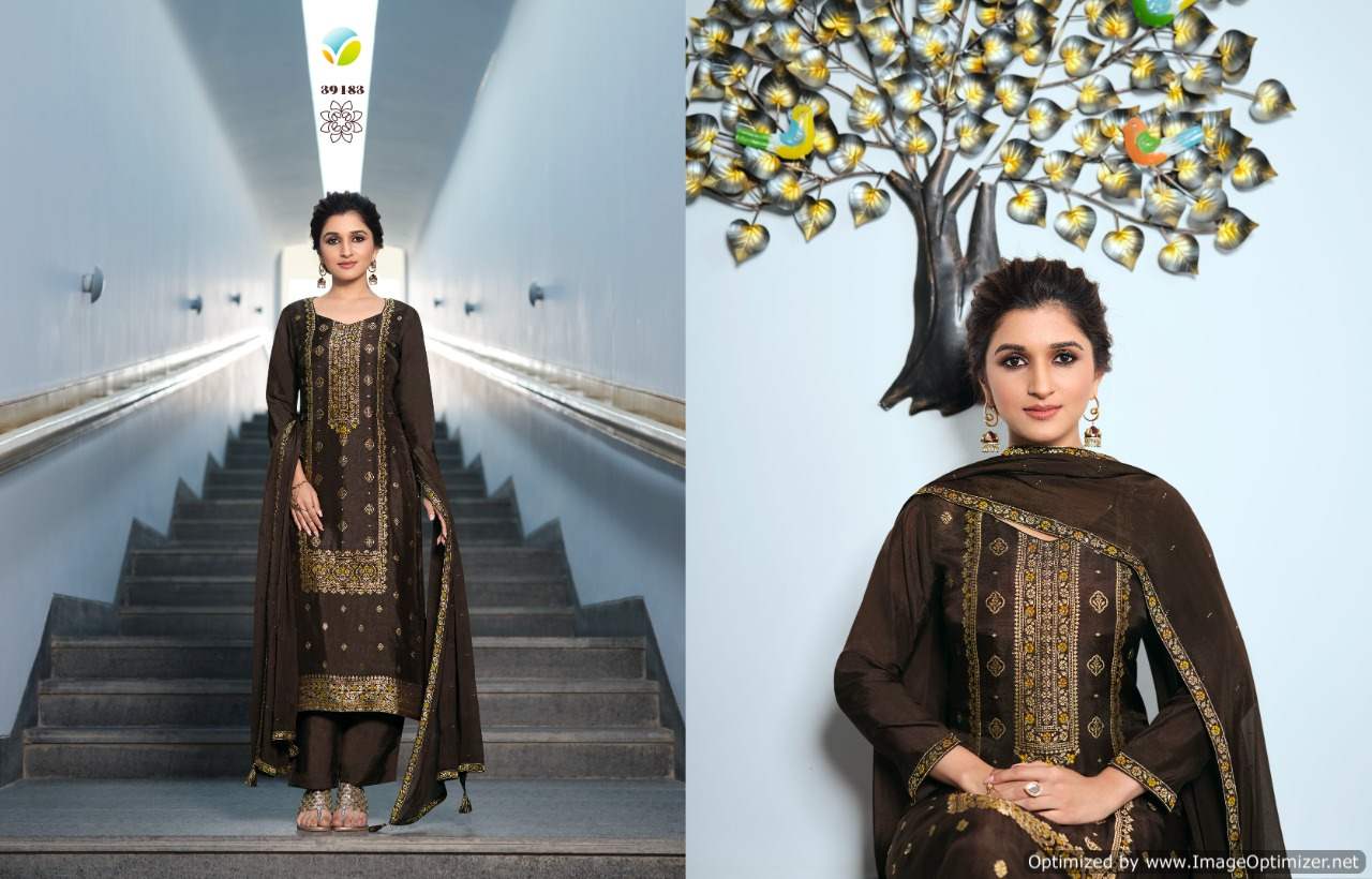 Vinay Tumbaa Zari Fancy Wear Kurti With Bottom And Dupatta Catalog
