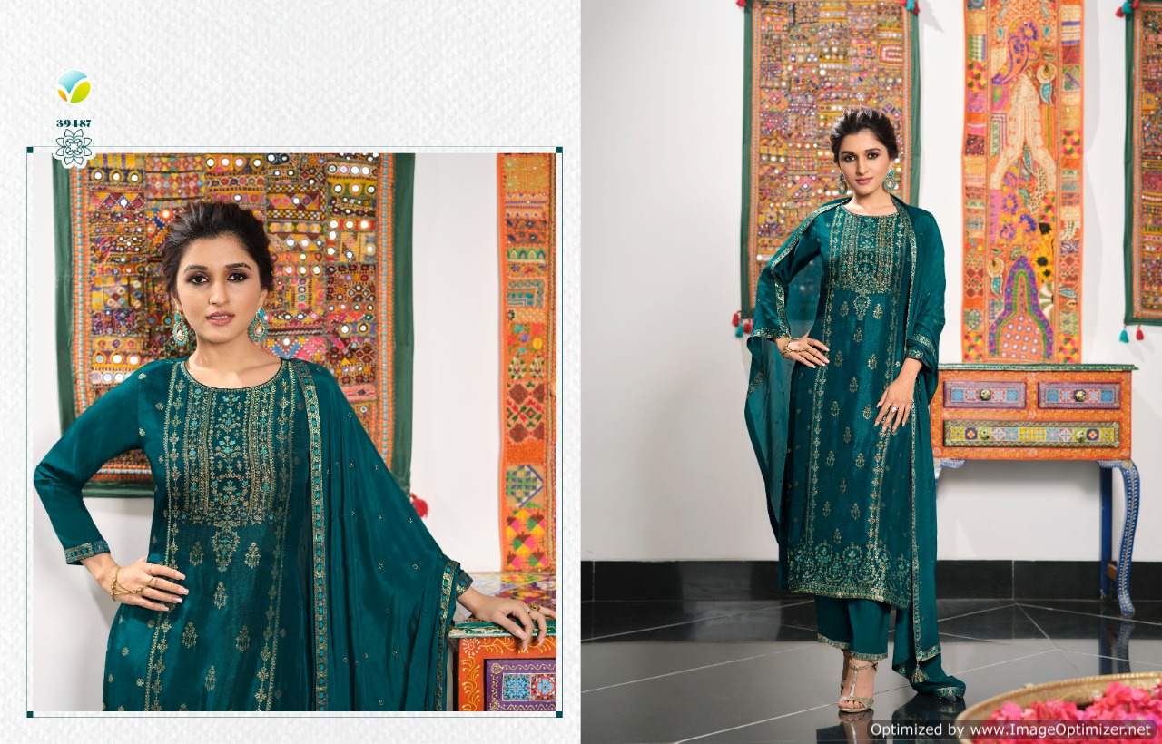 Vinay Tumbaa Zari Fancy Wear Kurti With Bottom And Dupatta Catalog