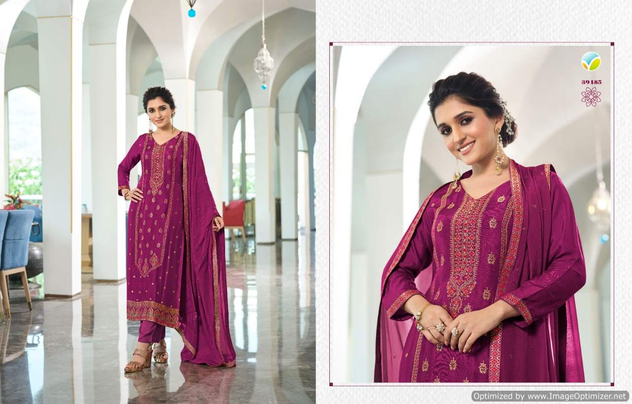 Vinay Tumbaa Zari Fancy Wear Kurti With Bottom And Dupatta Catalog