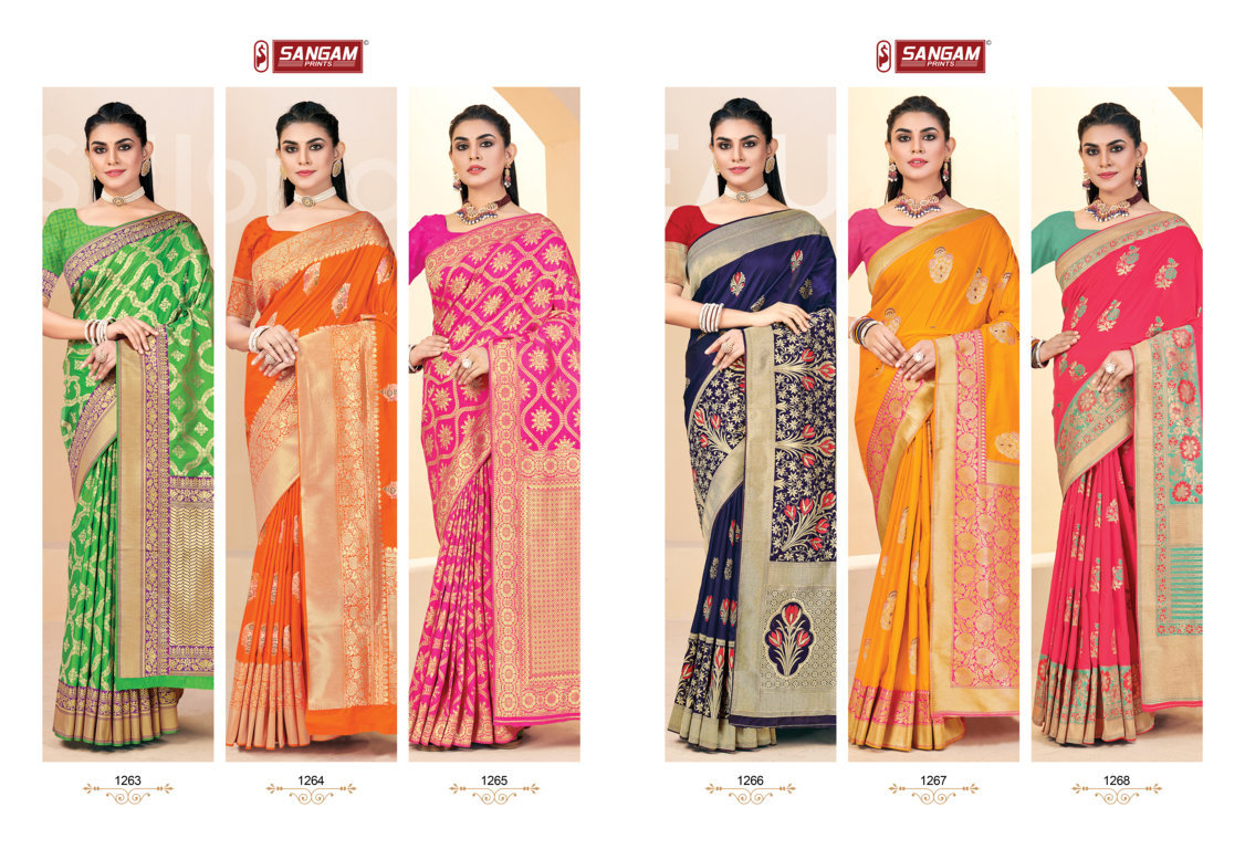 Sangam Zamkudi Silk Festive Wear Banarasi Saree Catalog