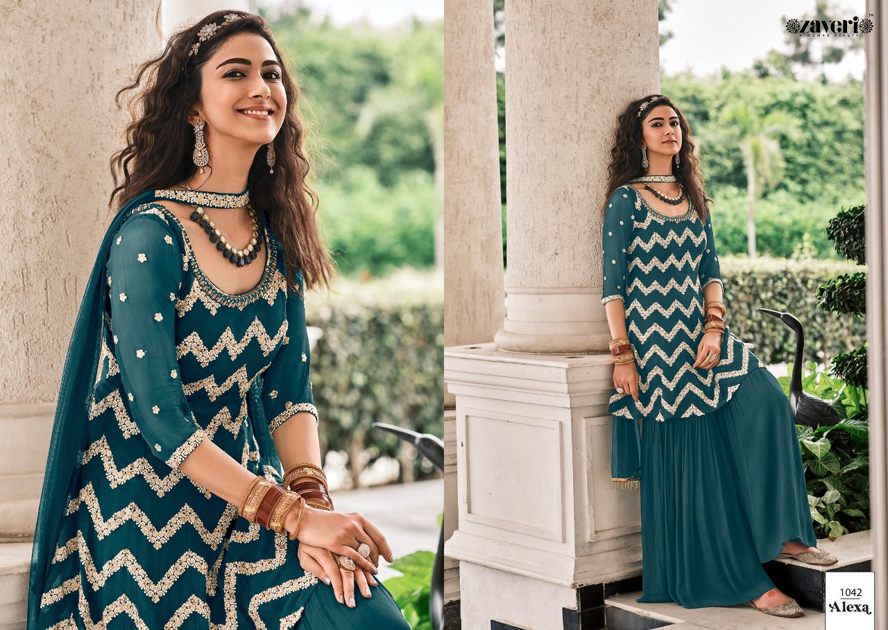 Zaveri Alexa Vol  1 Designer Wedding Wear Sharara With  Top  And Duptta Catalog