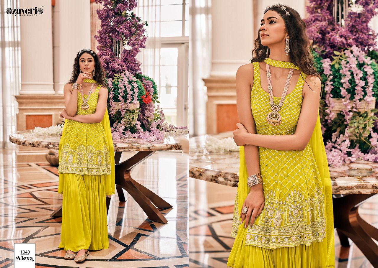 Zaveri Alexa Vol  1 Designer Wedding Wear Sharara With  Top  And Duptta Catalog