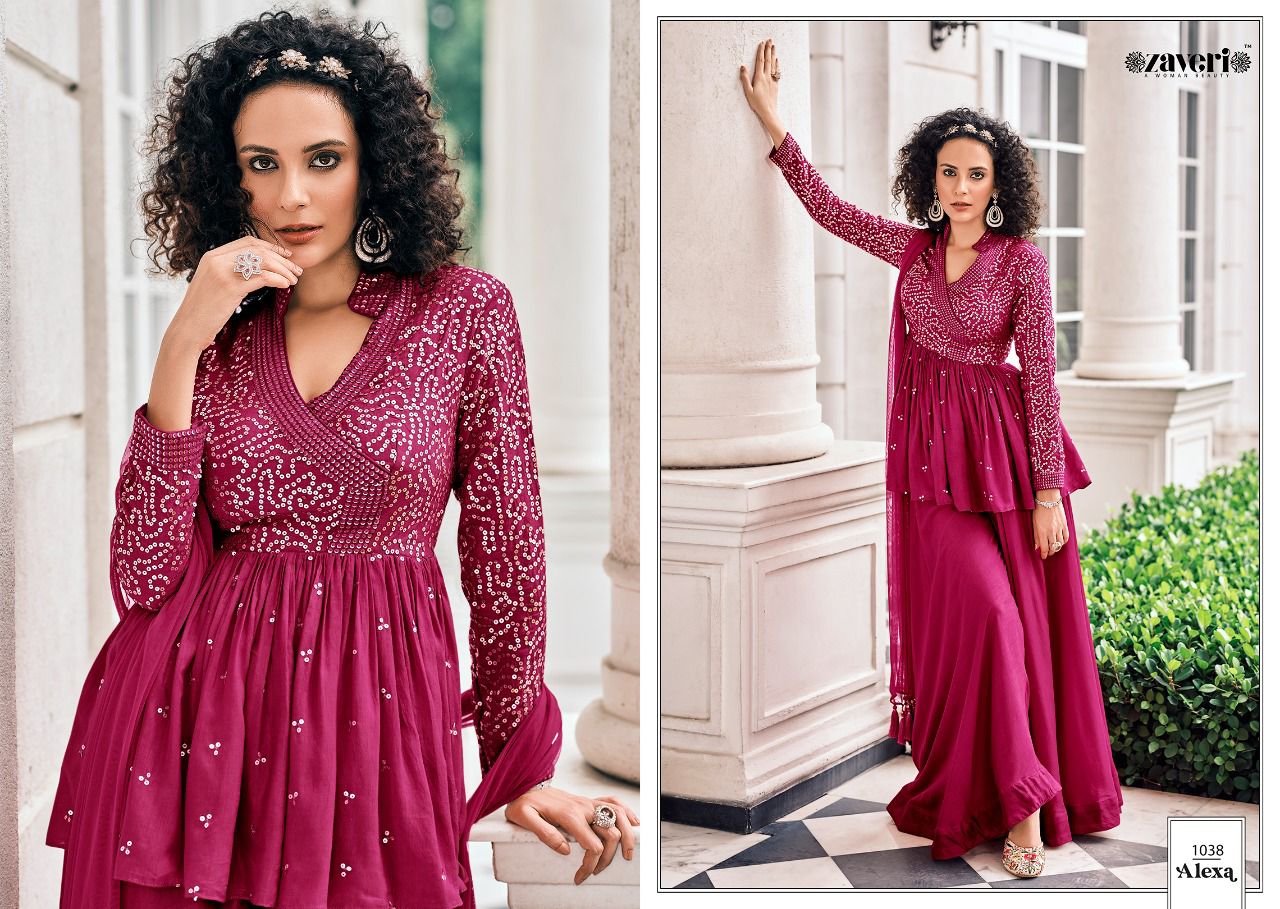 Zaveri Alexa Vol  1 Designer Wedding Wear Sharara With  Top  And Duptta Catalog