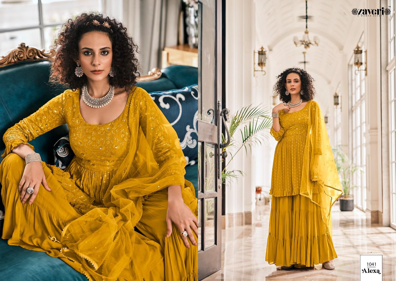 Zaveri Alexa Vol  1 Designer Wedding Wear Sharara With  Top  And Duptta Catalog