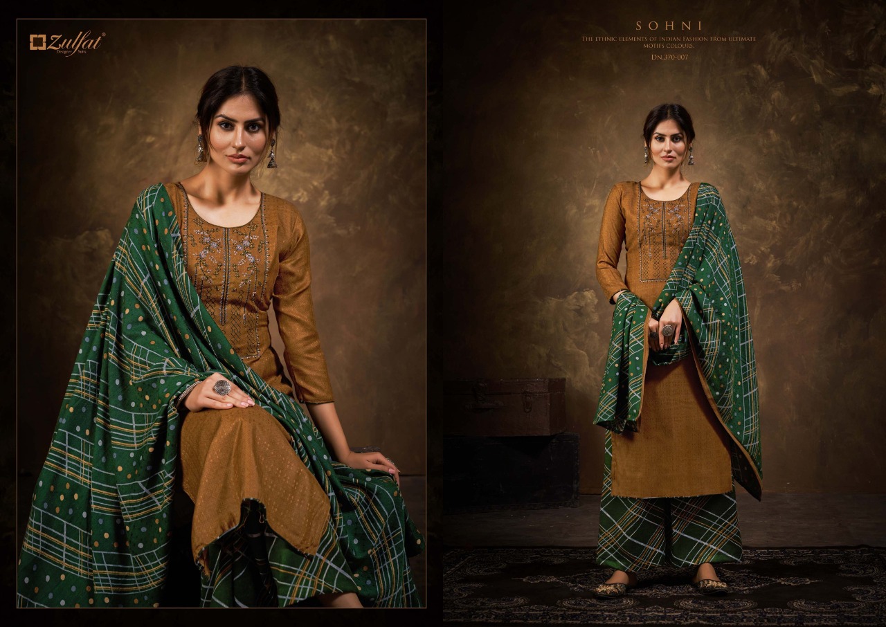 Zulfat Sohni  Vol 7 Beautiful  Embroidery Pashmina Dress Material Catalog