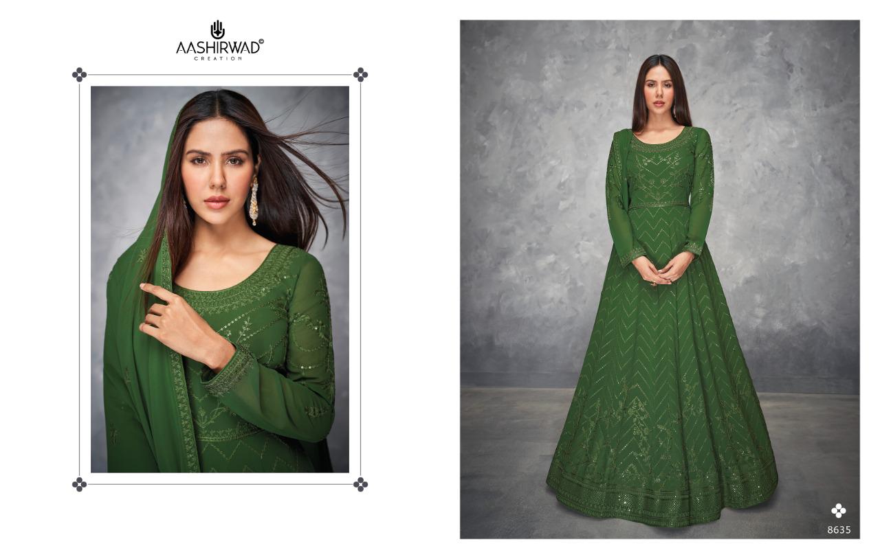Aashirwad Anamika 8631 Georgette Wear Embroidery Salwar Kameez Catalog