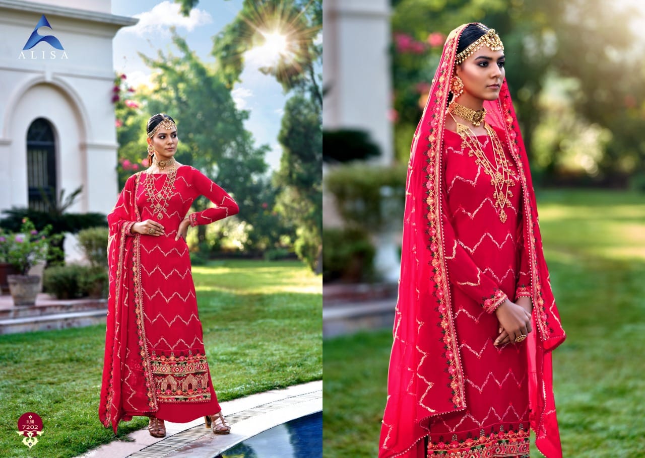 Alisa Dulhan Georgette Wear Embroidery Salwar Kameez  Catalog  Salwar Suit Design For Women Online