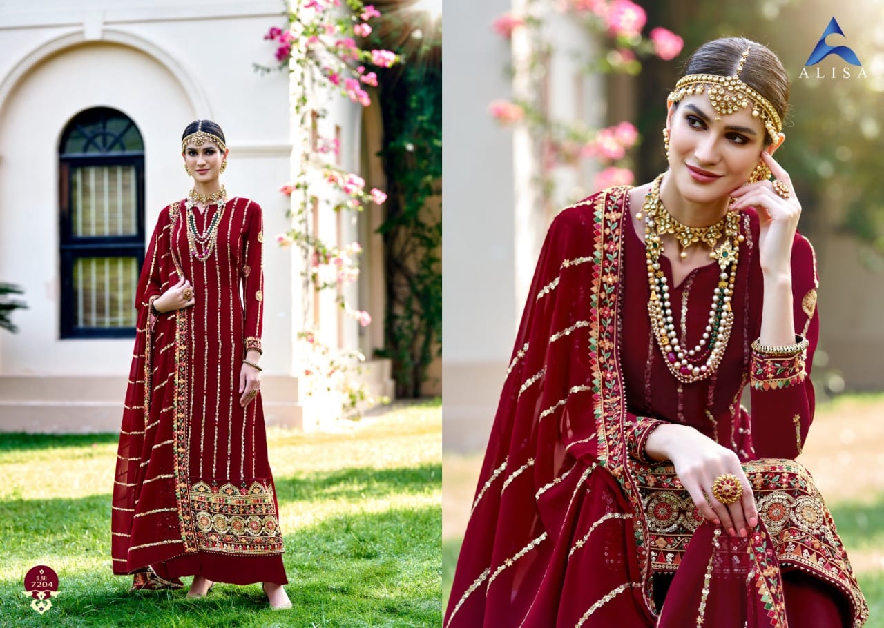 Alisa Dulhan Georgette Wear Embroidery Salwar Kameez  Catalog  Salwar Suit Design For Women Online