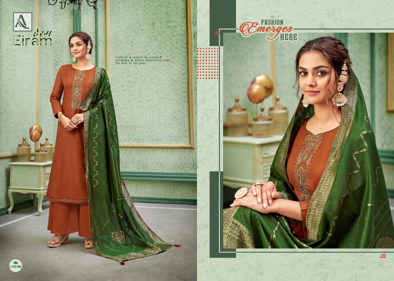 Alok Eiram Fancy Cotton Embroidery Festive Wear Dress Material Catalog