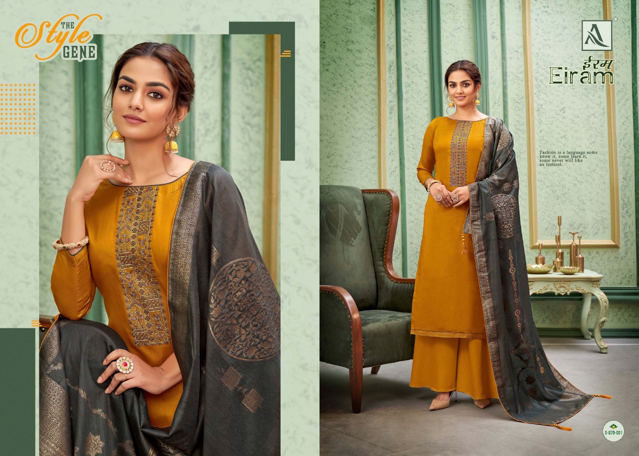 Alok Eiram Fancy Cotton Embroidery Festive Wear Dress Material Catalog