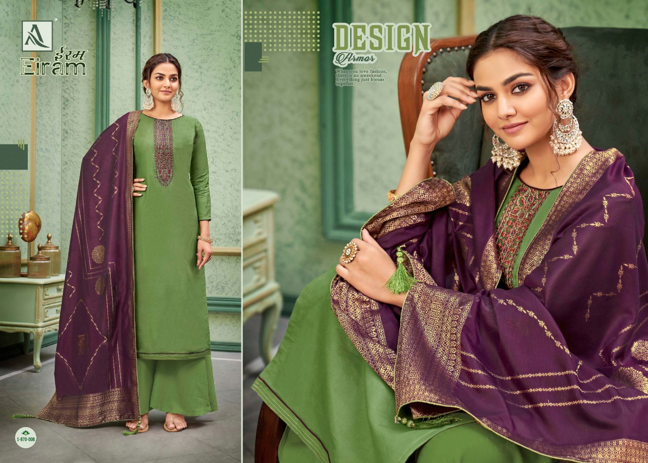 Alok Eiram Fancy Cotton Embroidery Festive Wear Dress Material Catalog
