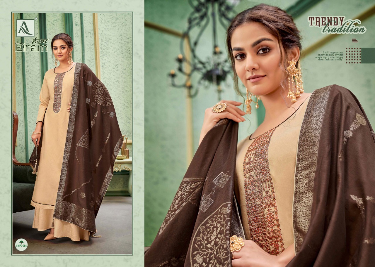 Alok Eiram Fancy Cotton Embroidery Festive Wear Dress Material Catalog