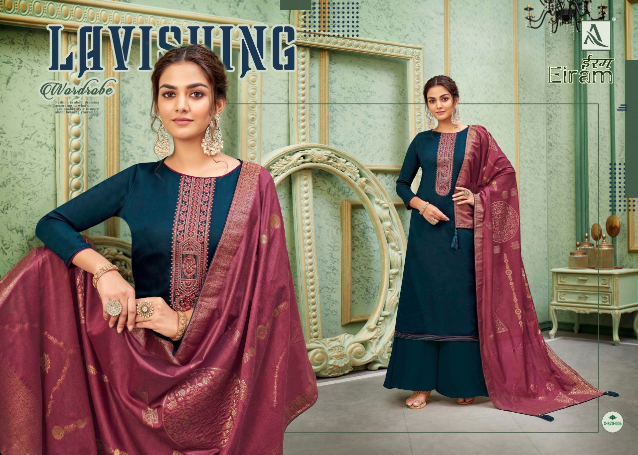 Alok Eiram Fancy Cotton Embroidery Festive Wear Dress Material Catalog