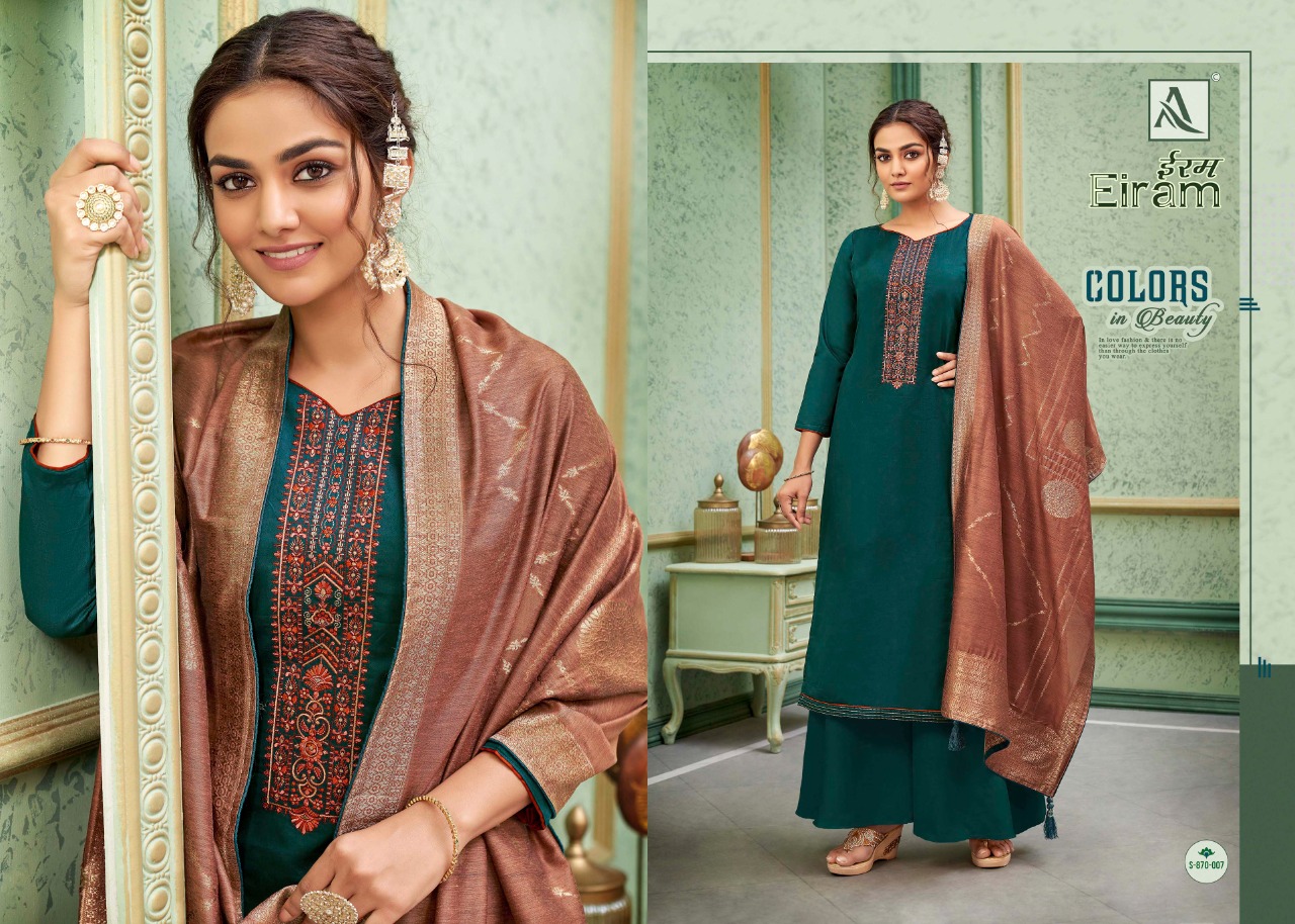 Alok Eiram Fancy Cotton Embroidery Festive Wear Dress Material Catalog