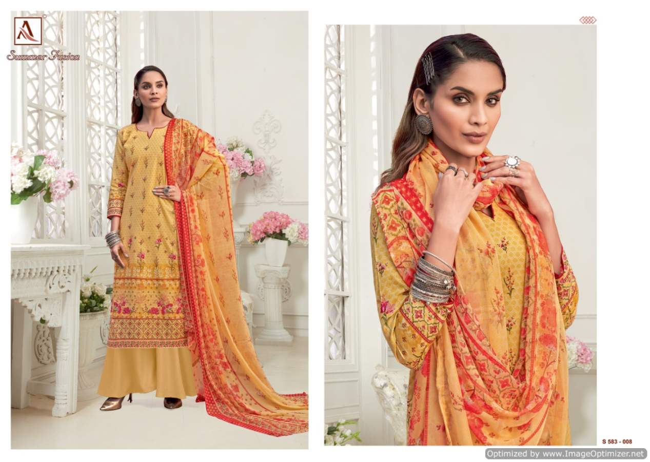 Alok Summer Fusion Digital Cambric Cotton Drees Material Catalog