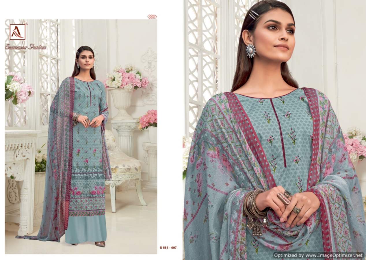 Alok Summer Fusion Digital Cambric Cotton Drees Material Catalog