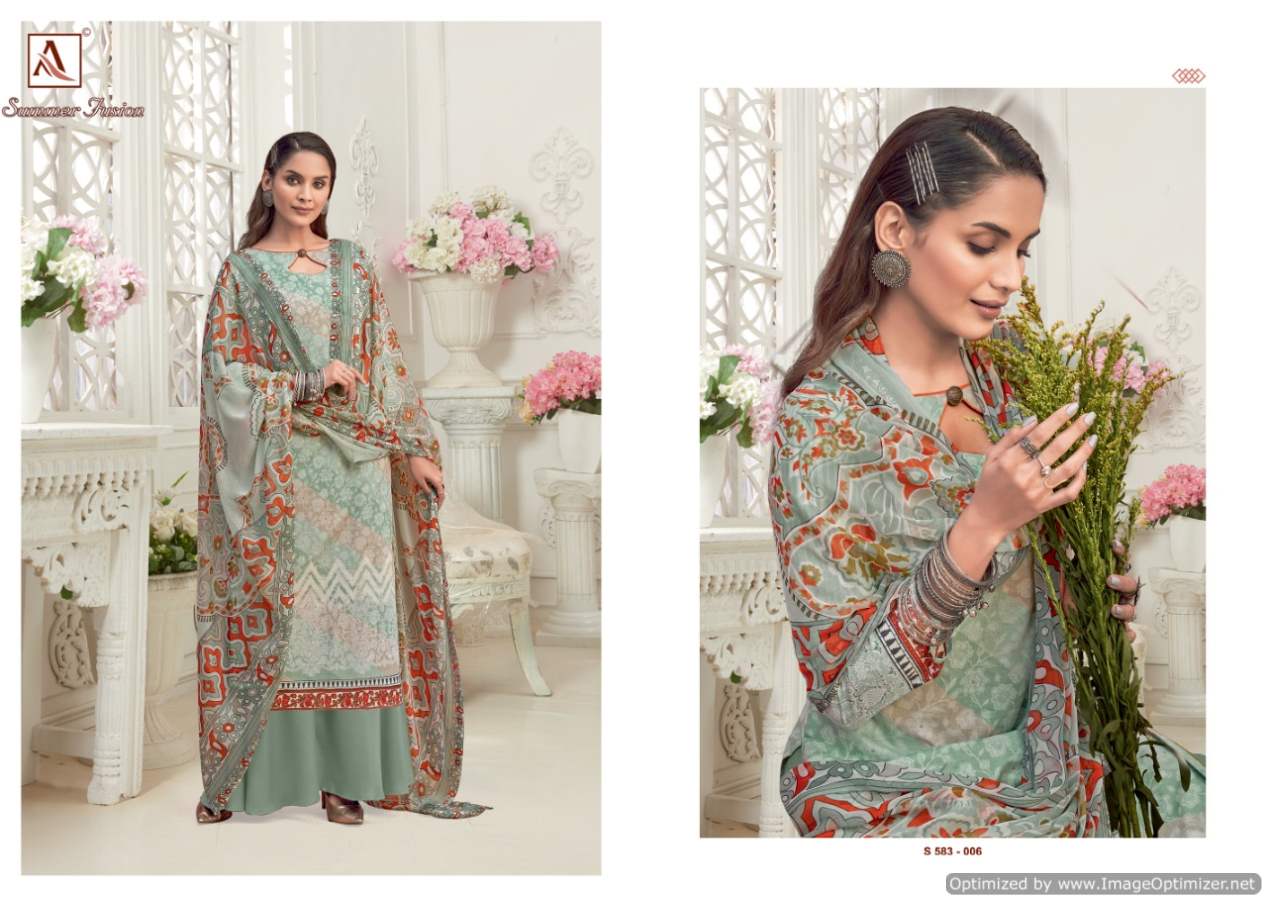 Alok Summer Fusion Digital Cambric Cotton Drees Material Catalog