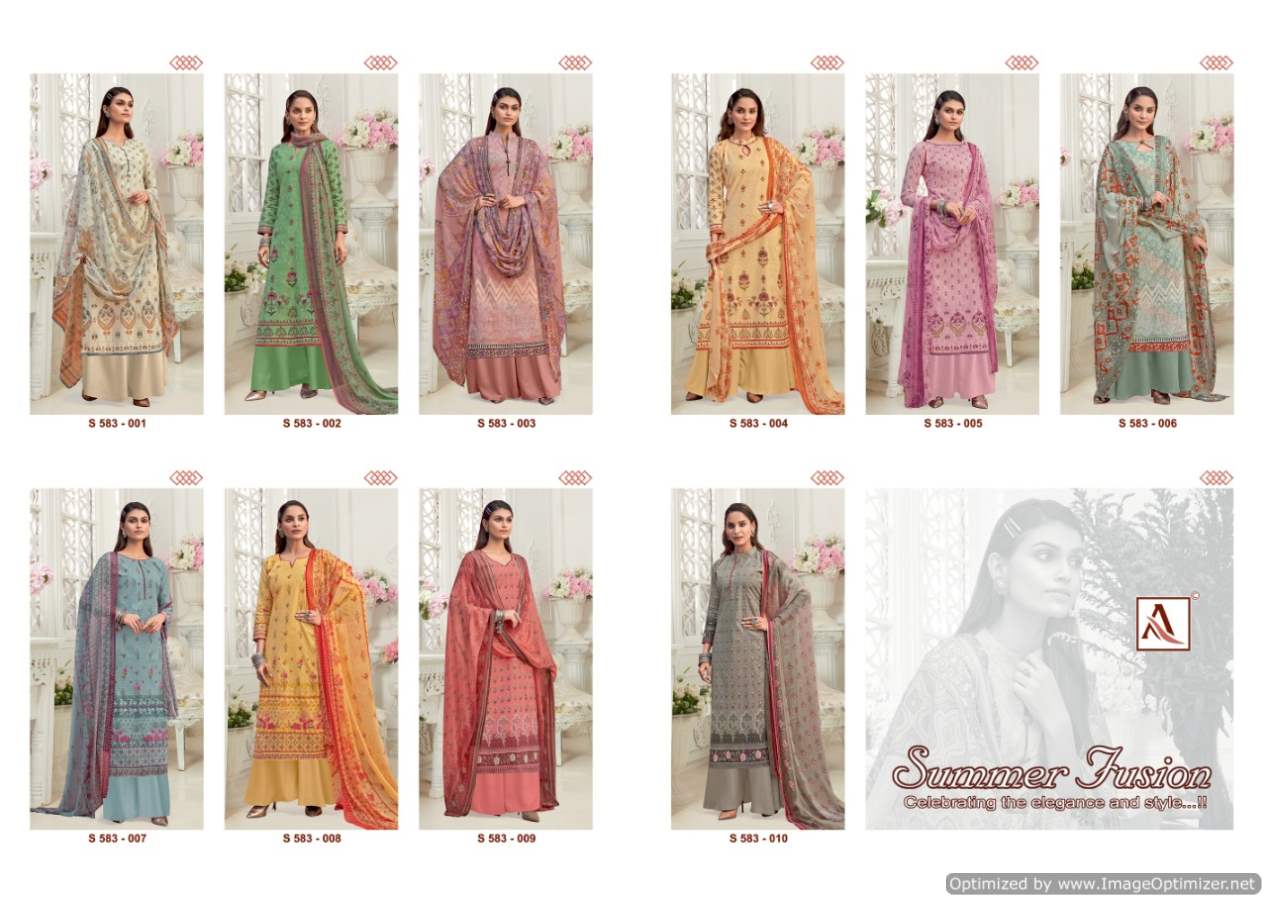 Alok Summer Fusion Digital Cambric Cotton Drees Material Catalog