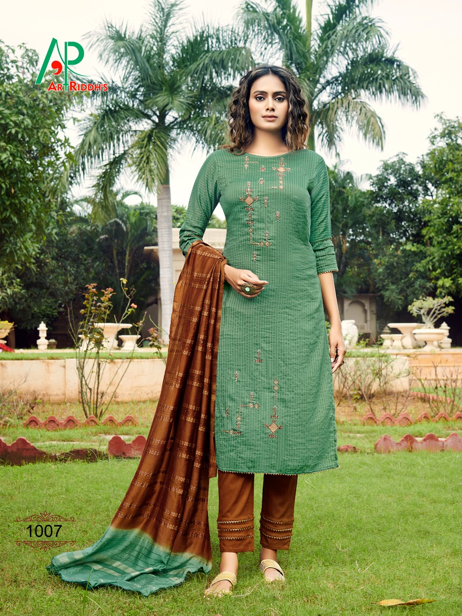 Art Riddh's Kalamakri Beautiful Cotton Readymade  Top Bottom With Duptta Catalog