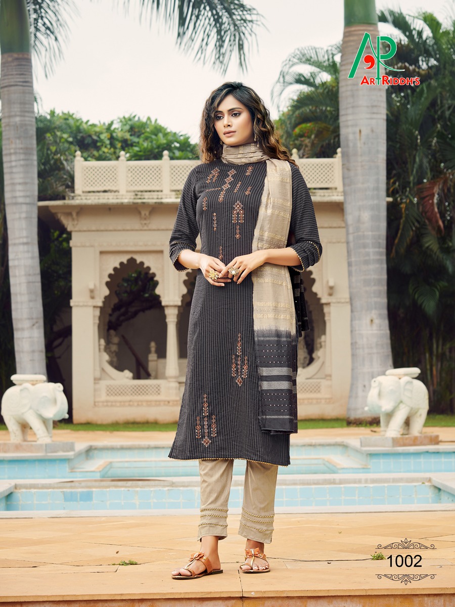 Art Riddh's Kalamakri Beautiful Cotton Readymade  Top Bottom With Duptta Catalog