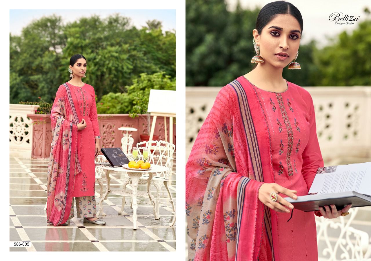 Belliza Aadhya Premium Jam Cotton Designer Dress Material Catlog