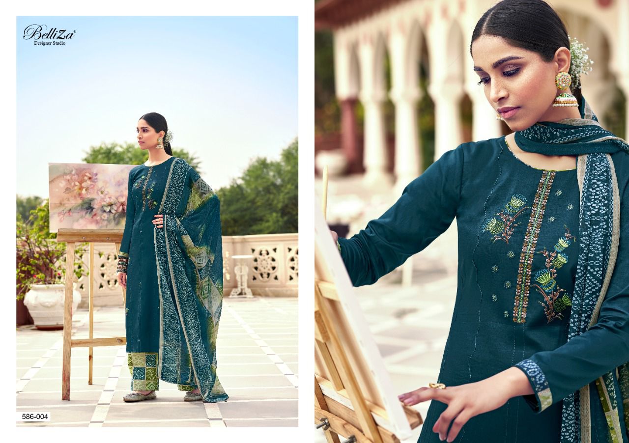 Belliza Aadhya Premium Jam Cotton Designer Dress Material Catlog