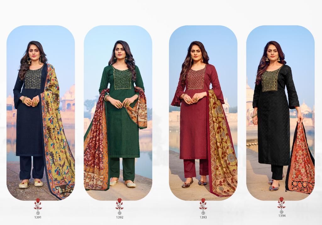 Bipson Zardozi 1391 To 1394 Jam Satin Designer Dress Material Catalog