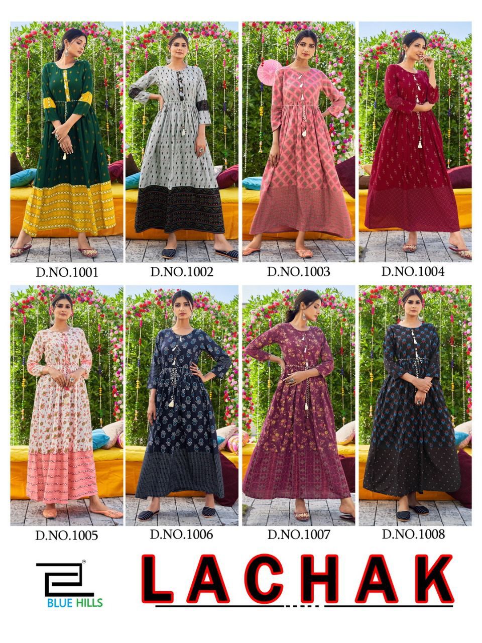 Blue Hills Lachak Vol 1 14 Kg Heavy Rayon Floor Touch Kurti  Catalog