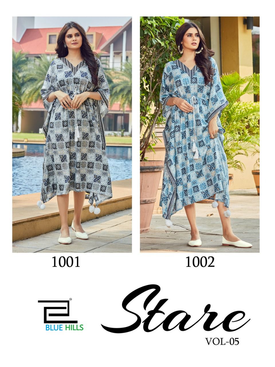 Blue Hills Stare Vol 5 14 Kg Rayon Kaftan Style Kurti Catalog