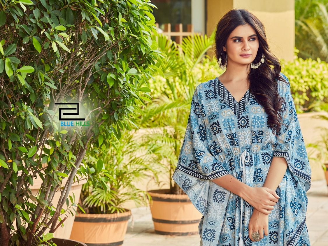Blue Hills Stare Vol 5 14 Kg Rayon Kaftan Style Kurti Catalog