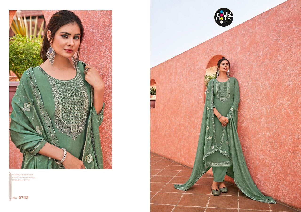 Four Dots Latika Designer Festive Wear Salwar Suits Catalog
