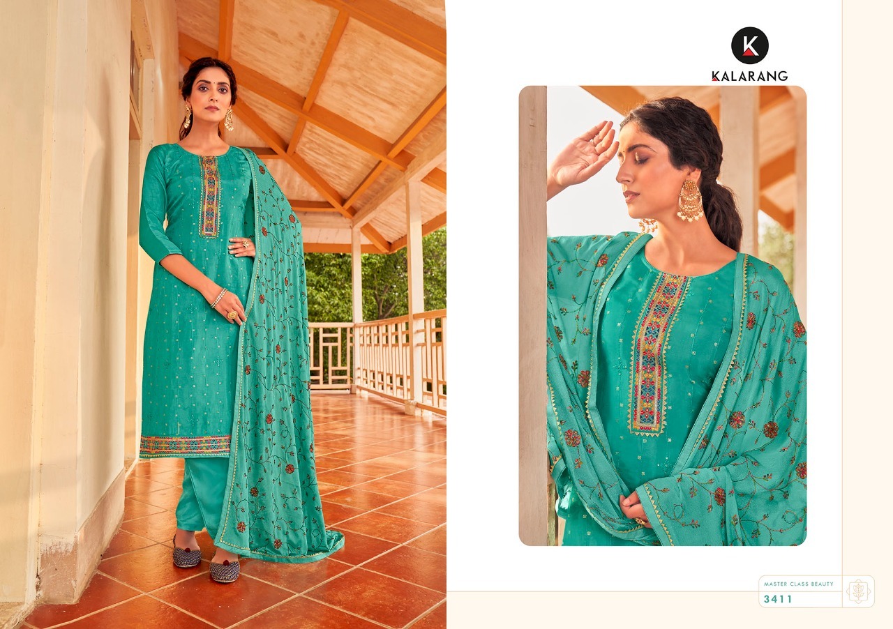 Kalarang Gazal Beautiful Silk Embroidery Festive Wear Dress Material Catalog